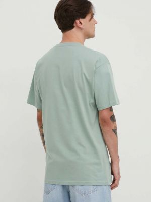 Bavlněné tričko s potiskem Vans zelené