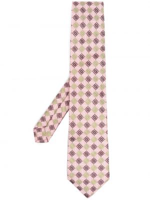 Jedwabny krawat Etro różowy
