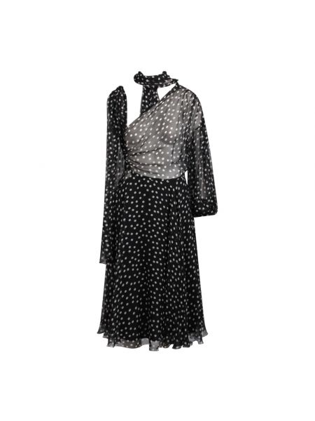 Sukienka midi z kokardką w grochy Dolce And Gabbana czarna