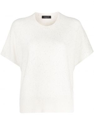 Плетена тениска с пайети Fabiana Filippi бяло