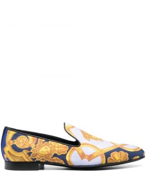 Leder loafer mit print Versace lila