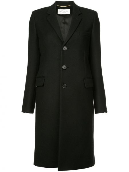 Abrigo ajustado con botones Saint Laurent negro