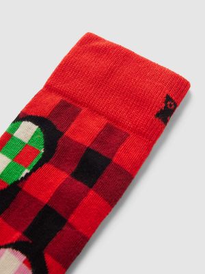Skarpety z nadrukiem Happy Socks czerwone