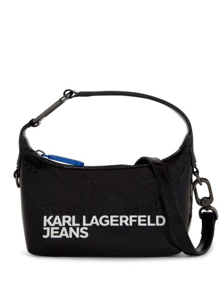 Τσάντα ώμου με σχέδιο Karl Lagerfeld Jeans μαύρο