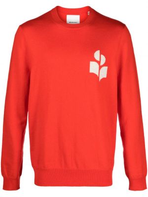 Sweter z okrągłym dekoltem Isabel Marant czerwony