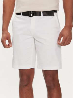 Bavlnené slim fit priliehavé šortky Calvin Klein biela