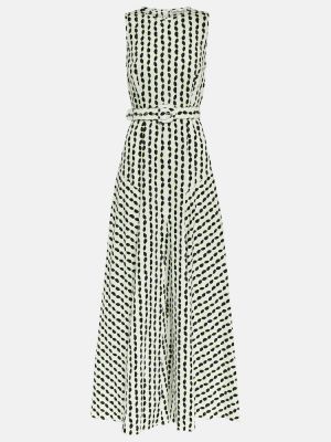 Kokvilnas lina maksi kleita ar apdruku Diane Von Furstenberg balts