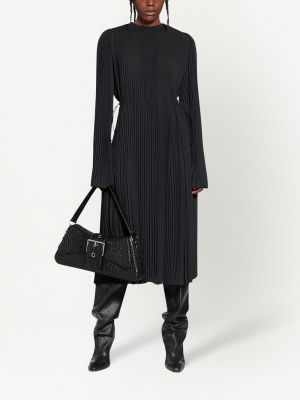 Robe mi-longue plissé Balenciaga noir