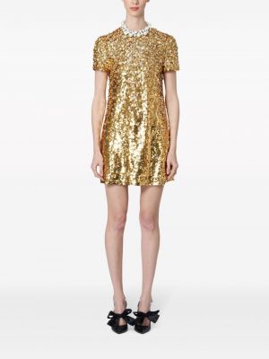 Mini šaty s flitry Carolina Herrera zlaté