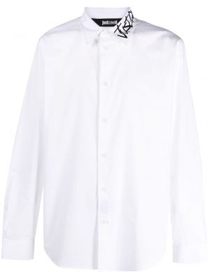 Pamučna košulja s printom Just Cavalli bijela