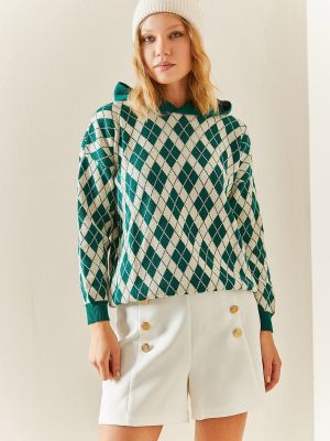 Džemper s kapuljačom Xhan zelena