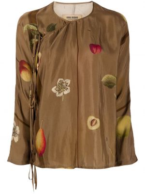 Bluzka z nadrukiem w abstrakcyjne wzory Uma Wang