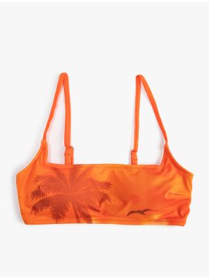 Bikini z nadrukiem w tropikalny nadruk Koton pomarańczowy