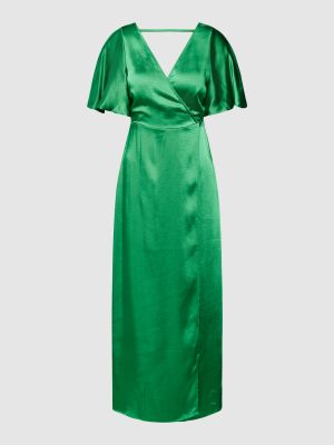 Satynowa sukienka midi Vila zielona