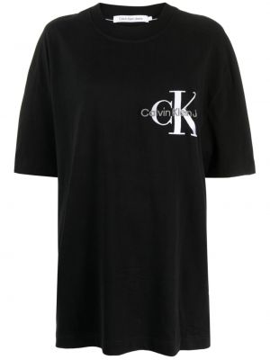 Bombažna majica z vezenjem Calvin Klein