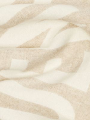 Bufanda de lana de tejido jacquard Jacquemus beige