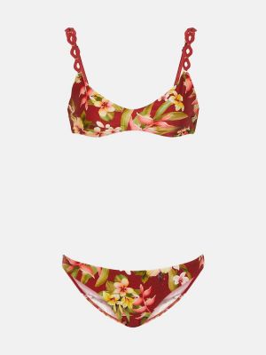 Bikini s cvjetnim printom Zimmermann crvena