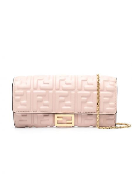 Lær mini bag Fendi rosa