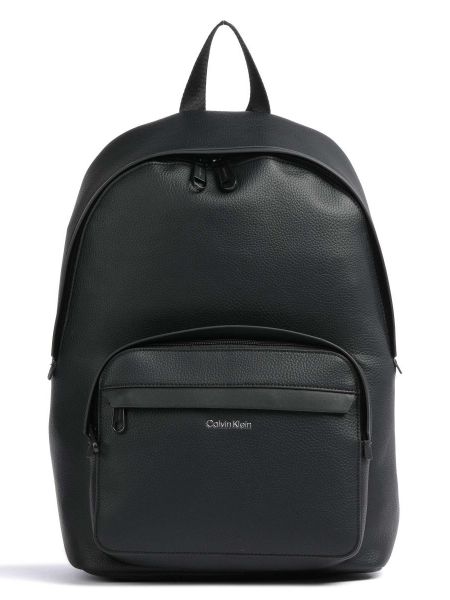 Кожаный рюкзак из искусственной кожи Calvin Klein черный