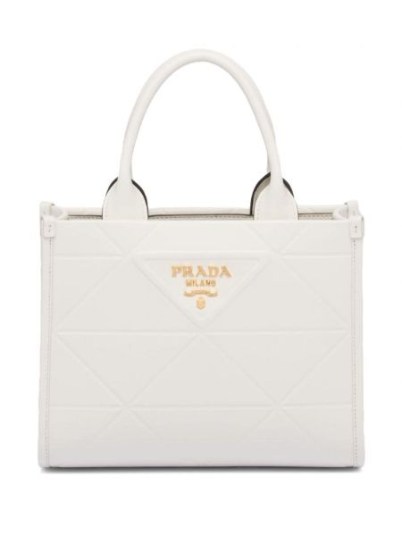 Mini-sac en cuir Prada blanc