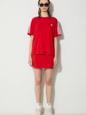 Prugasta majica kratki rukavi Adidas Originals crvena