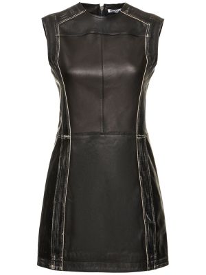 Kožna mini haljina Acne Studios crna