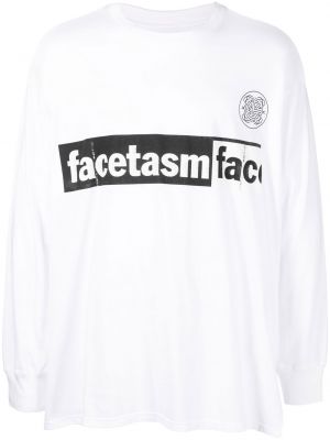 T-shirt mit print mit rundem ausschnitt Facetasm weiß