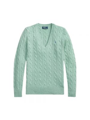Sweter z długim rękawem w kolorze melanż Ralph Lauren zielony