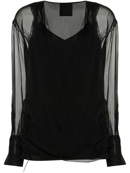 Seiden wickelbluse Givenchy schwarz