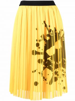 Плиссированная юбка с принтом Karl Lagerfeld, желтый