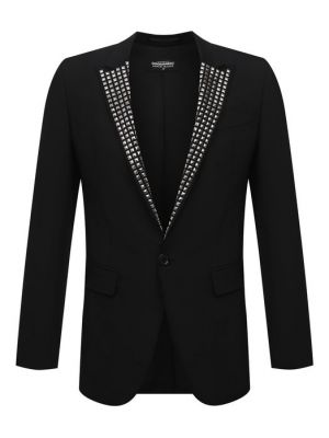 Черный шерстяной пиджак Dsquared2