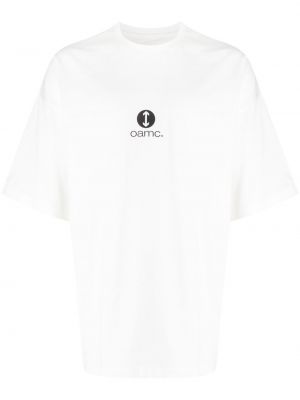 Raštuotas medvilninis marškinėliai Oamc balta
