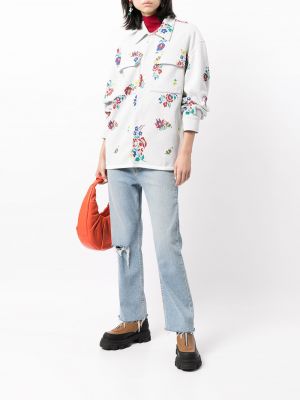Camisa con botones de flores Coohem blanco
