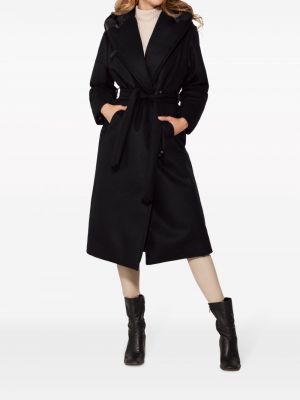 Manteau en laine à capuche Norwegian Wool noir