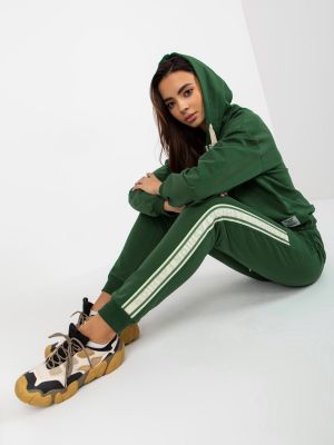 Sportovní kalhoty s výstřihem do v Fashionhunters zelené