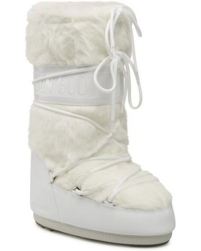 Cizme de zăpadă cu blană Moon Boot alb