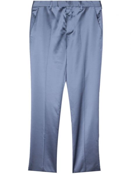 Pantaloni din satin Paul Smith albastru