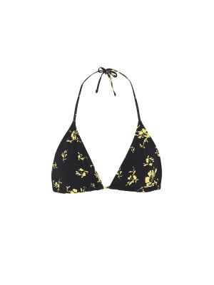 Bikini s cvjetnim printom Ganni crna