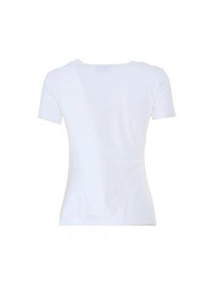 Koszulka bawełniana z nadrukiem w serca Moschino biała