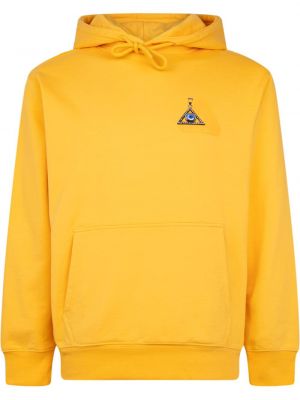 Raštuotas džemperis su gobtuvu Palace geltona