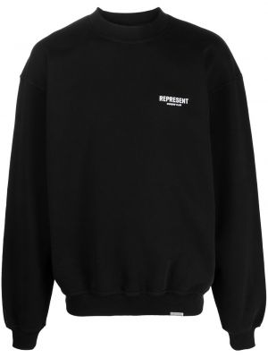 Oversize пуловер с принт Represent черно