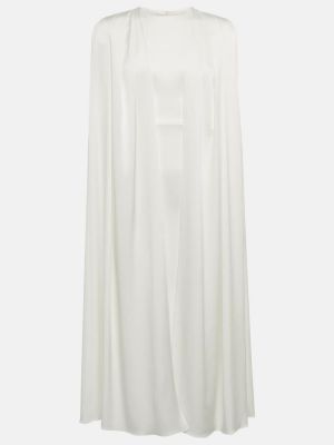 Satynowa sukienka midi Alex Perry biała