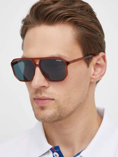 Okulary przeciwsłoneczne Guess brązowe
