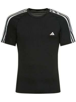Svītrainas t-krekls Adidas Performance melns
