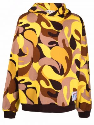 Abstrakter hoodie mit print mit camouflage-print Marni gelb