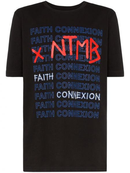 Tricou din bumbac Faith Connexion negru