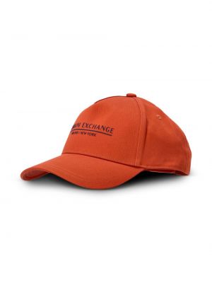 Raštuotas medvilninis kepurė su snapeliu Armani Exchange oranžinė