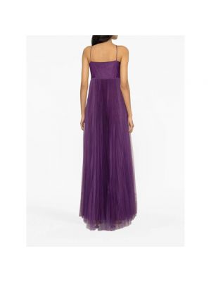 Vestido con escote v plisado Fabiana Filippi violeta