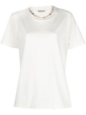 T-shirt en coton en cristal Moncler blanc