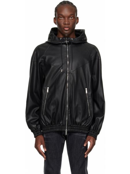 Черная спортивная куртка из искусственной кожи Hybrid Swag